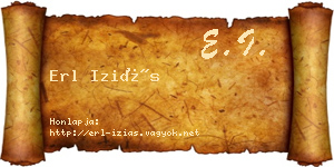 Erl Iziás névjegykártya